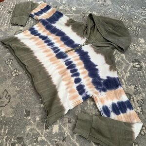 AE Cropped Tie-Dye quarter zip